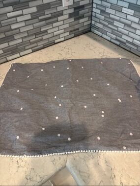 cupcakes & cashmere Gray Polka Dot Throw with Pink Dots